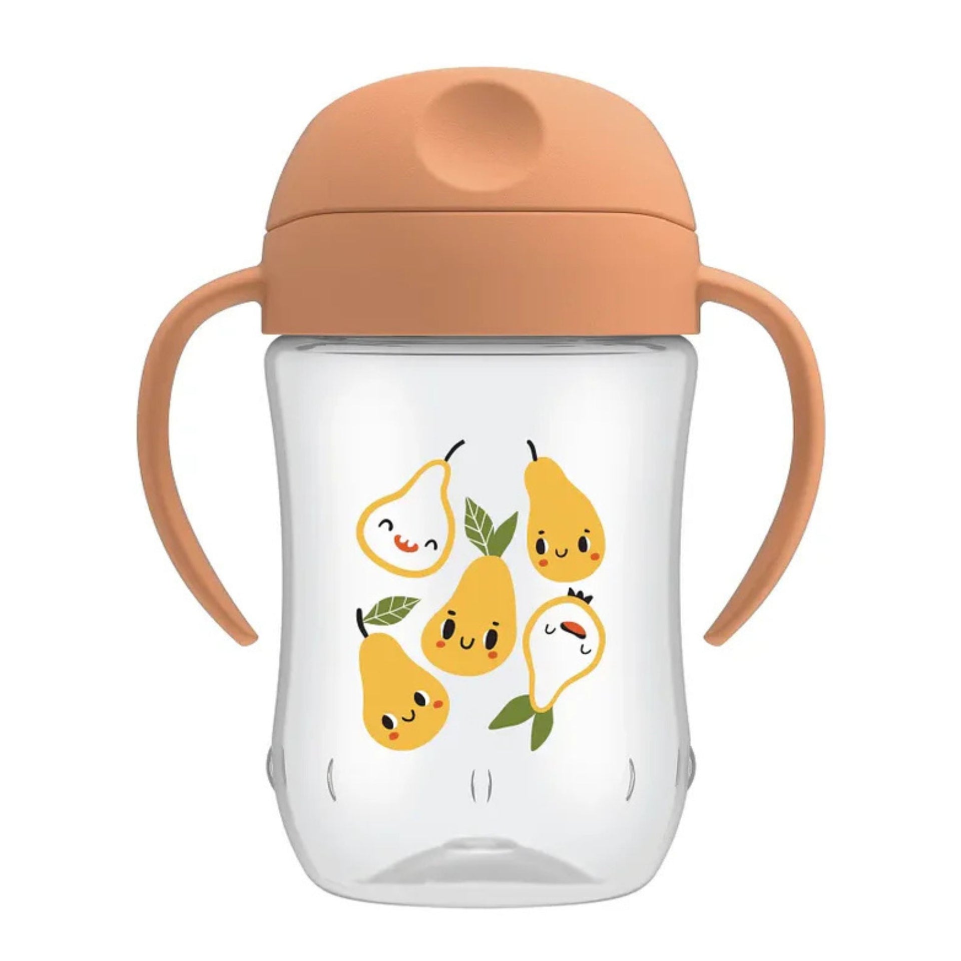 Dr. Brown's Milestones Soft Spout Transition Cup 270ml | Spill-Proof Baby Sippy Cup with Soft Silicone Spout & Easy-Grip Handles | BPA-Free | Pear Design