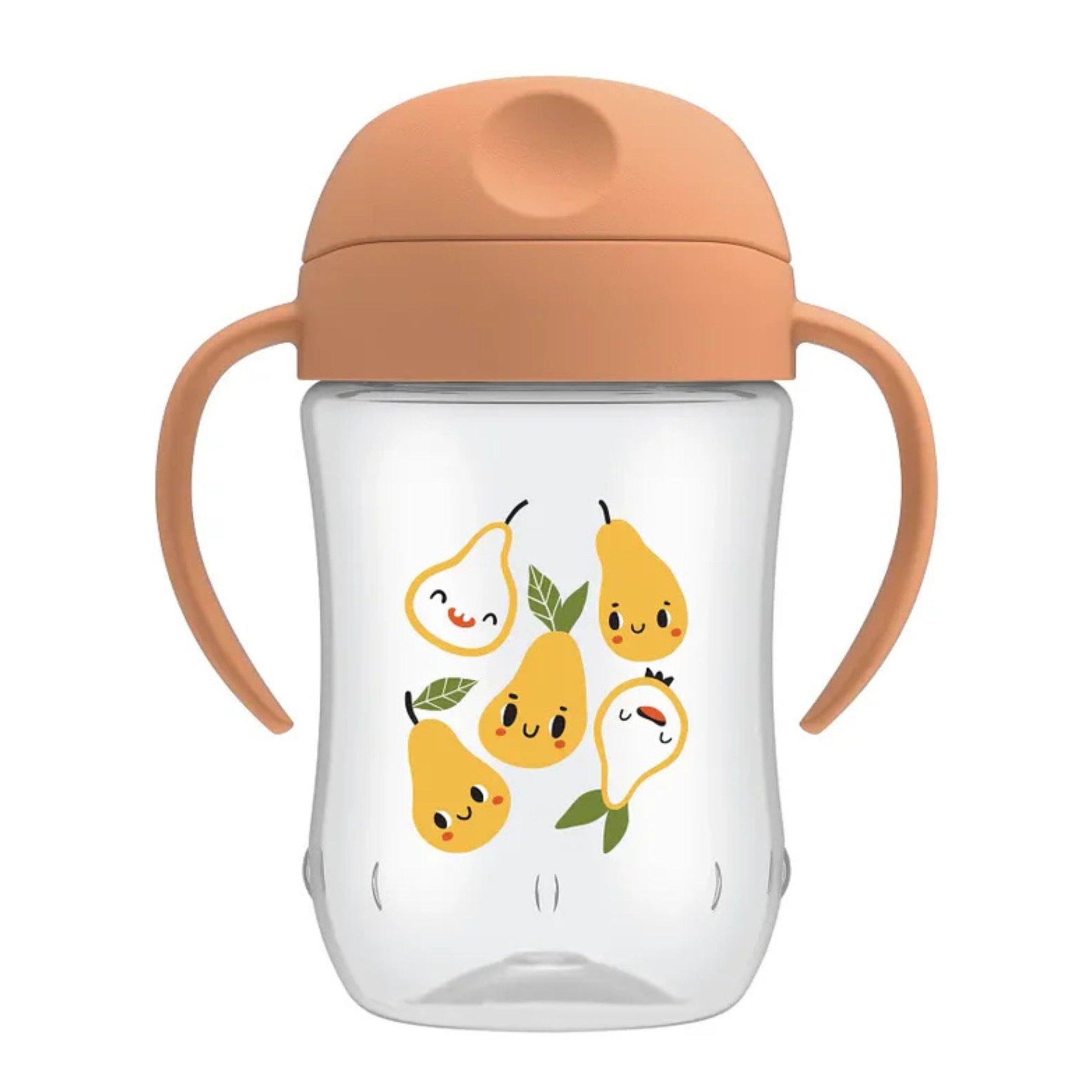 Dr. Brown's Milestones Soft Spout Transition Cup 270ml | Spill-Proof Baby Sippy Cup with Soft Silicone Spout & Easy-Grip Handles | BPA-Free | Pear Design