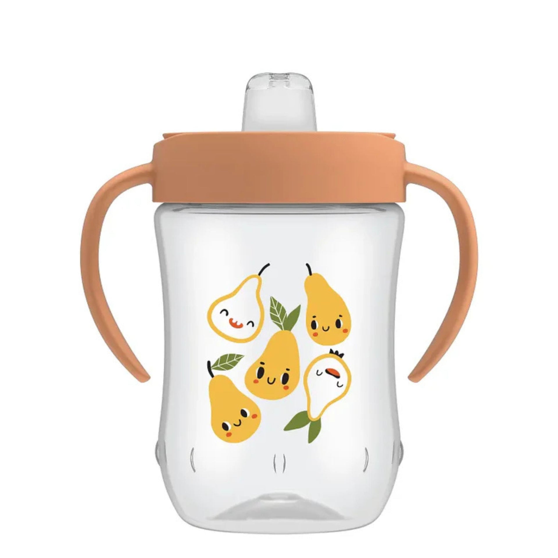 Dr. Brown's Milestones Soft Spout Transition Cup 270ml | Spill-Proof Baby Sippy Cup with Soft Silicone Spout & Easy-Grip Handles | BPA-Free | Pear Design