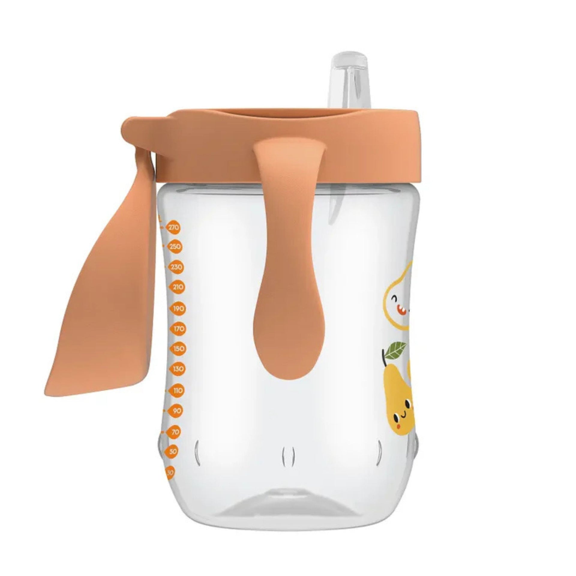 Dr. Brown's Milestones Soft Spout Transition Cup 270ml | Spill-Proof Baby Sippy Cup with Soft Silicone Spout & Easy-Grip Handles | BPA-Free | Pear Design