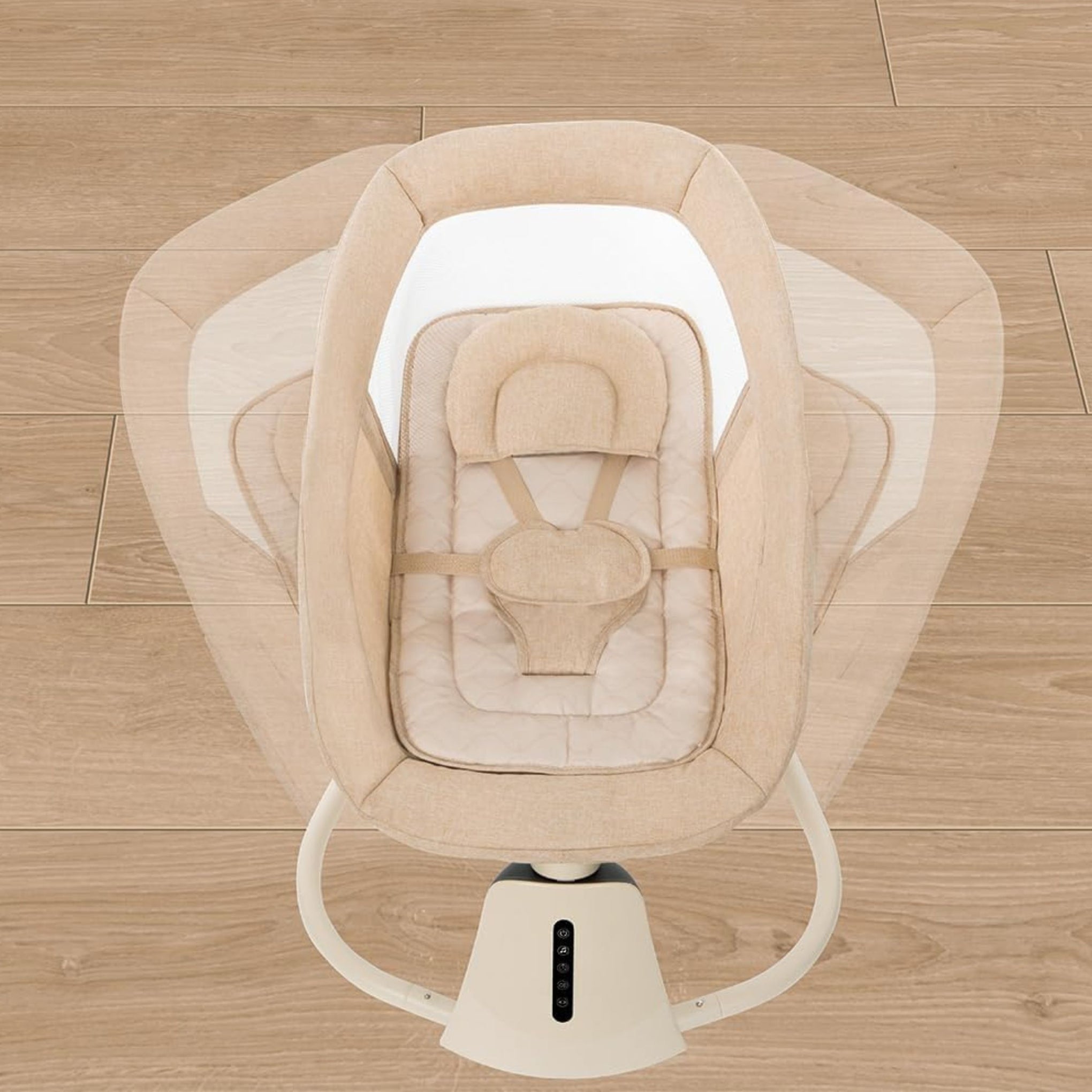 Mastela Aura Deluxe 3-in-1 Electric Baby Swing Chair with Motion Sensor, Automatic Rocking, App Control, Music, Mosquito Net & Canopy | Beige & Grey