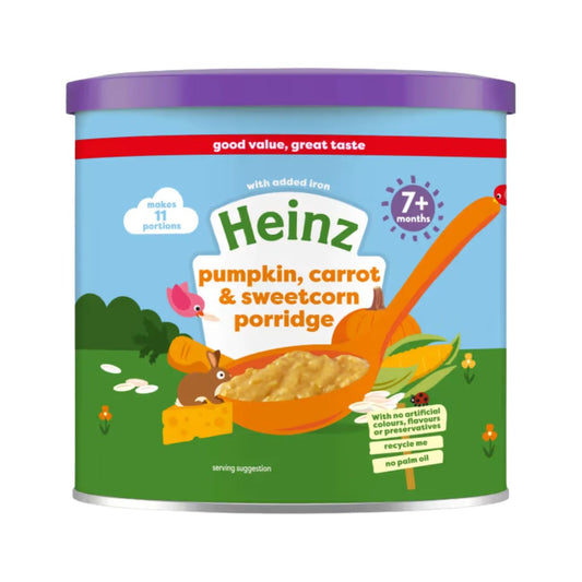 Heinz Pumpkin, Carrot & Sweetcorn Porridge – 220g (7+ Months Baby Cereal)