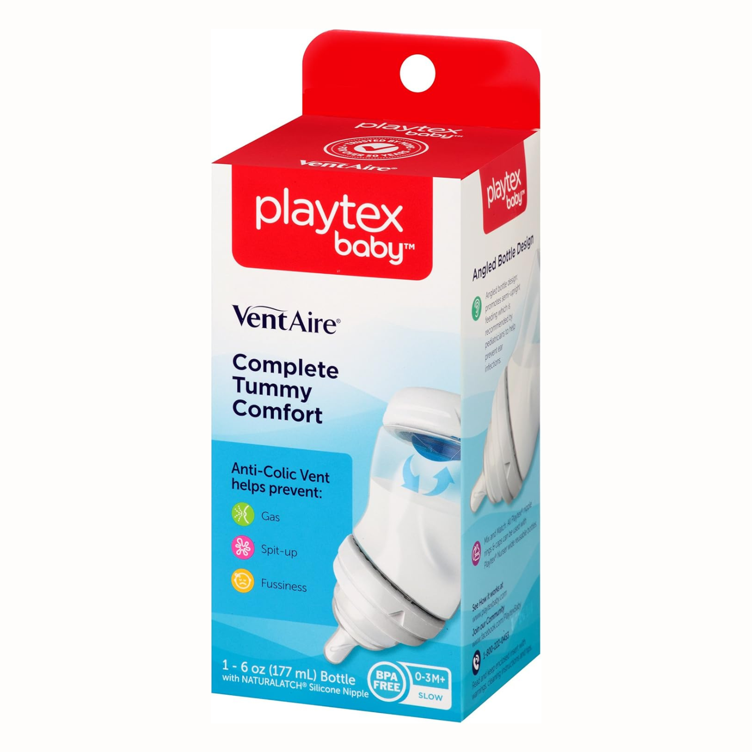 Playtex VentAire Advanced Baby Bottle – Clinically Proven Anti-Colic Feeding Bottle