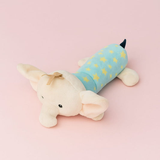 Smile Baby Soft Plush Elephant Toy – Cream & Blue Star Design | Cuddly & Safe Soft Toy for Babies (0–3 Years)