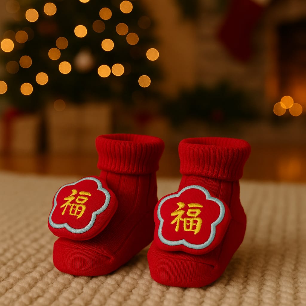 SMILE BABY Newborn Baby Booties | Soft Cotton Warm Booties with Cute Cartoon Design | Cozy & Comfortable Footwear for Infants (0–12 Months)