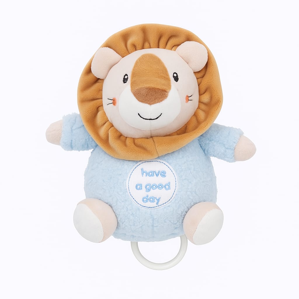 Smile Baby Musical Hanging Toy for Crib & Stroller – Soft Plush Lion with Pull String Music | Newborn Soothing Toy (0–12 Months)