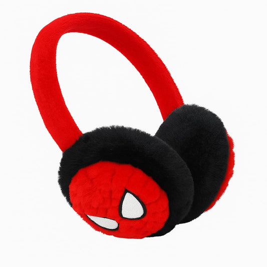 Smile Baby Spider Hero Plush Earmuffs for Kids | Soft & Warm Winter Ear Covers | Cartoon Character Design for Boys & Girls