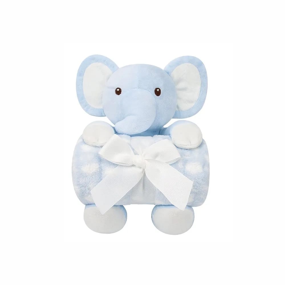 Smile Baby Elephant Soft Toy with Blanket Set – Ultra Soft Cuddly Plush Gift for Newborns, Infants & Toddlers | Perfect Baby Shower Gift (Pink, Blue & Cream)