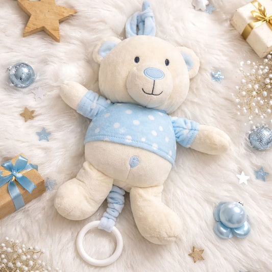 Soft Plush Teddy Musical Pull Toy for Babies | Pull Ring Plays Music | Hanging Crib & Stroller Toy | Newborn & Infant (0–12 Months)