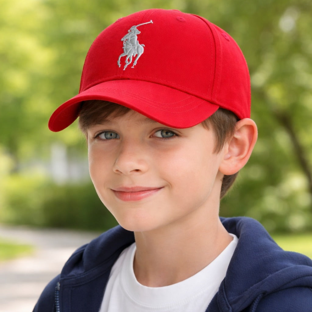 Smile Baby Cap (Big Size) – Adjustable Kids Cotton Baseball Cap | Soft Comfortable Fit | Colors: Navy, H. Pink, Fawn, Red, Royal Blue & Black
