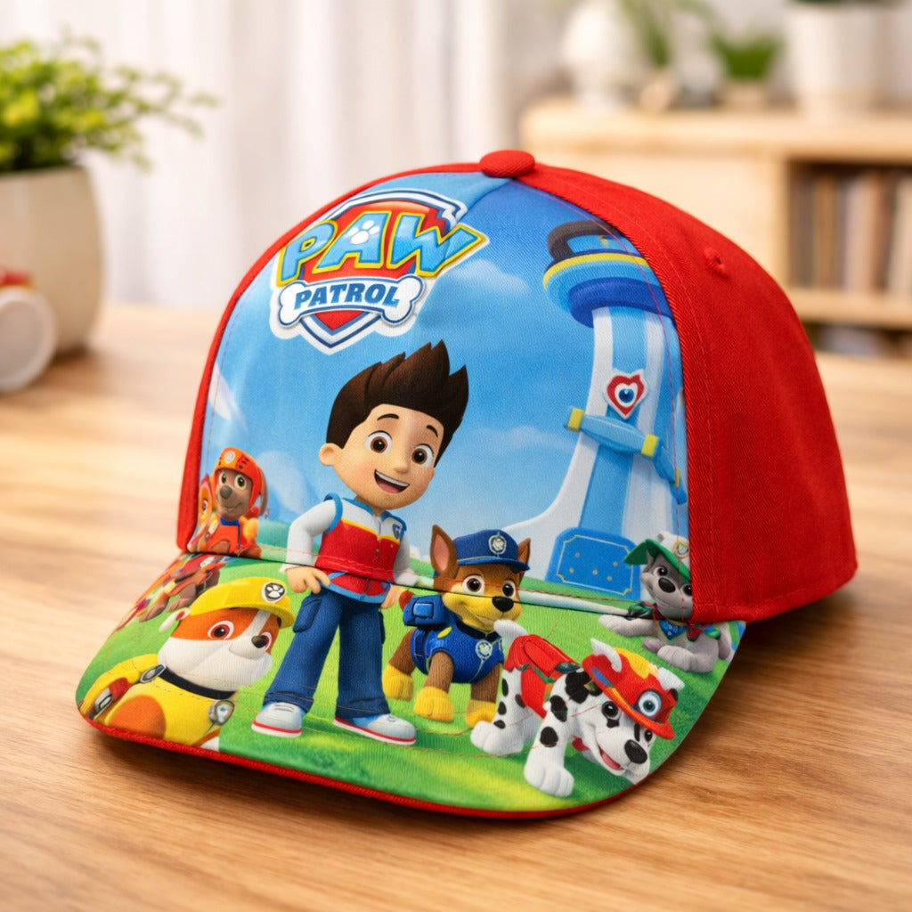 Smile Baby Big Size Kids Cap – Comfortable Adjustable Cartoon Print Cap (Blue/Red, Navy/Blue)