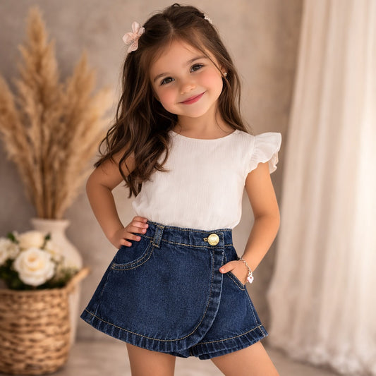 LOVEKINS Kids Denim Shorts for Girls | Soft Stretch Summer Shorts | 18 Months to 6 Years