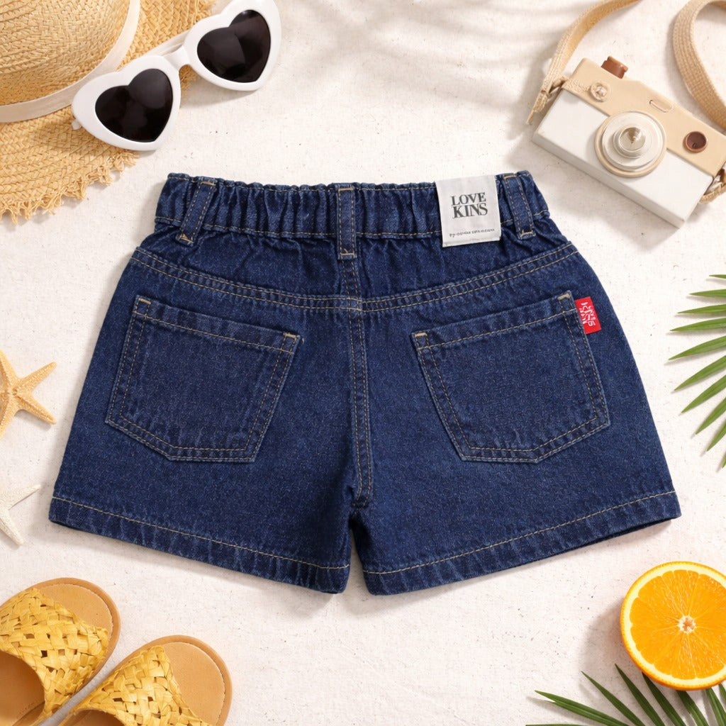 LOVEKINS Kids Denim Shorts for Girls | Soft Stretch Summer Shorts | 18 Months to 6 Years
