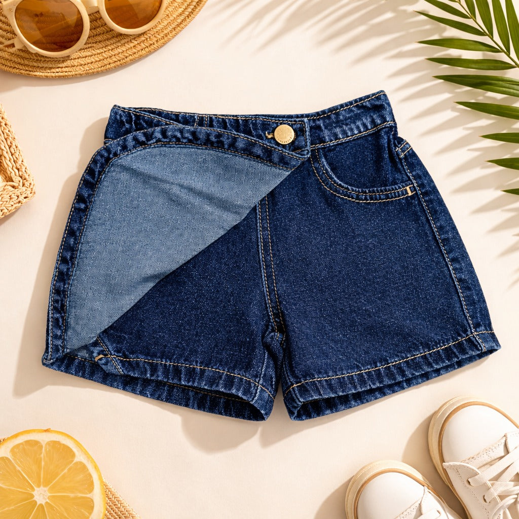 LOVEKINS Kids Denim Shorts for Girls | Soft Stretch Summer Shorts | 18 Months to 6 Years