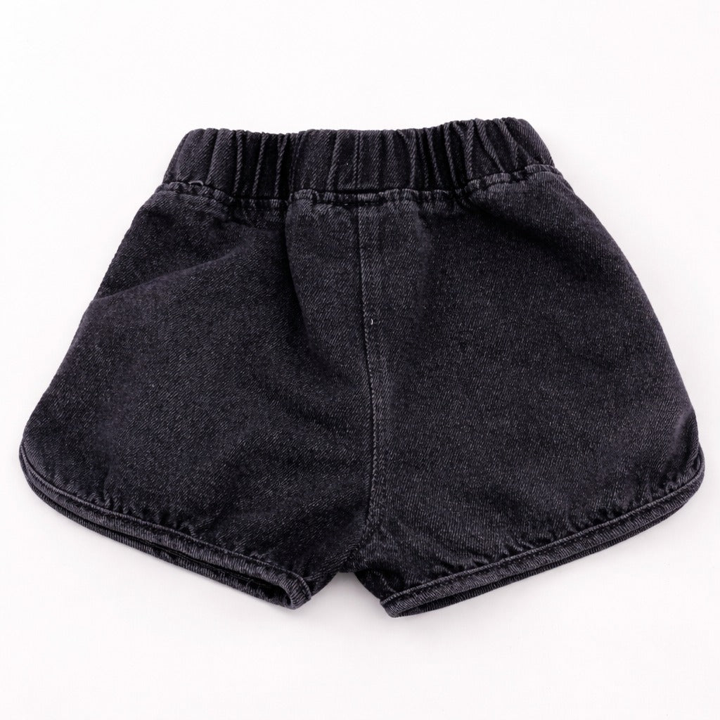 LITTLE KANGAROO Kids Denim Shorts with Cute Fish Patch – Elastic Waist Summer Shorts for Boys & Girls (1–6 Years)