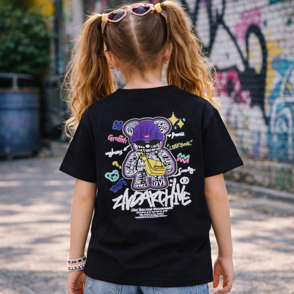 Reverse X-Treme Girls Graphic Printed T-Shirt | Stylish Casual Tee for Girls (4–12 Years)