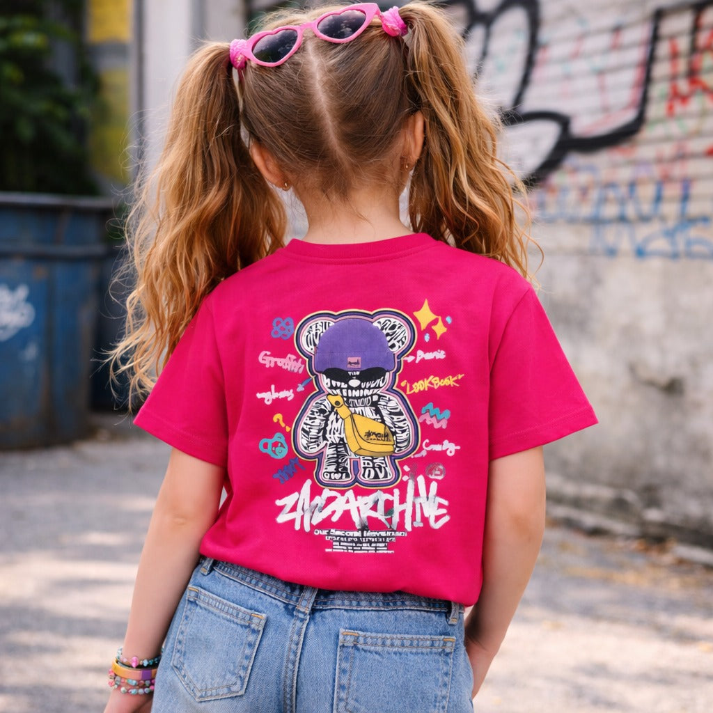 Reverse X-Treme Girls Graphic Printed T-Shirt | Stylish Casual Tee for Girls (4–12 Years)