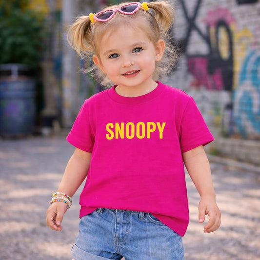 SMILE BABY Girls Snoopy Graphic Printed T-Shirt | Cute Cartoon Casual Tee for Kids (18 Months – 4 Years)