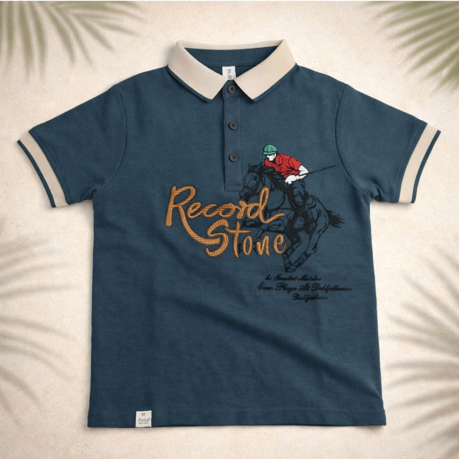 99 Ballon Boys Polo T-Shirt with Horse Rider Print | Stylish Cotton Kids Collar T-Shirt (12 Months – 12 Years)