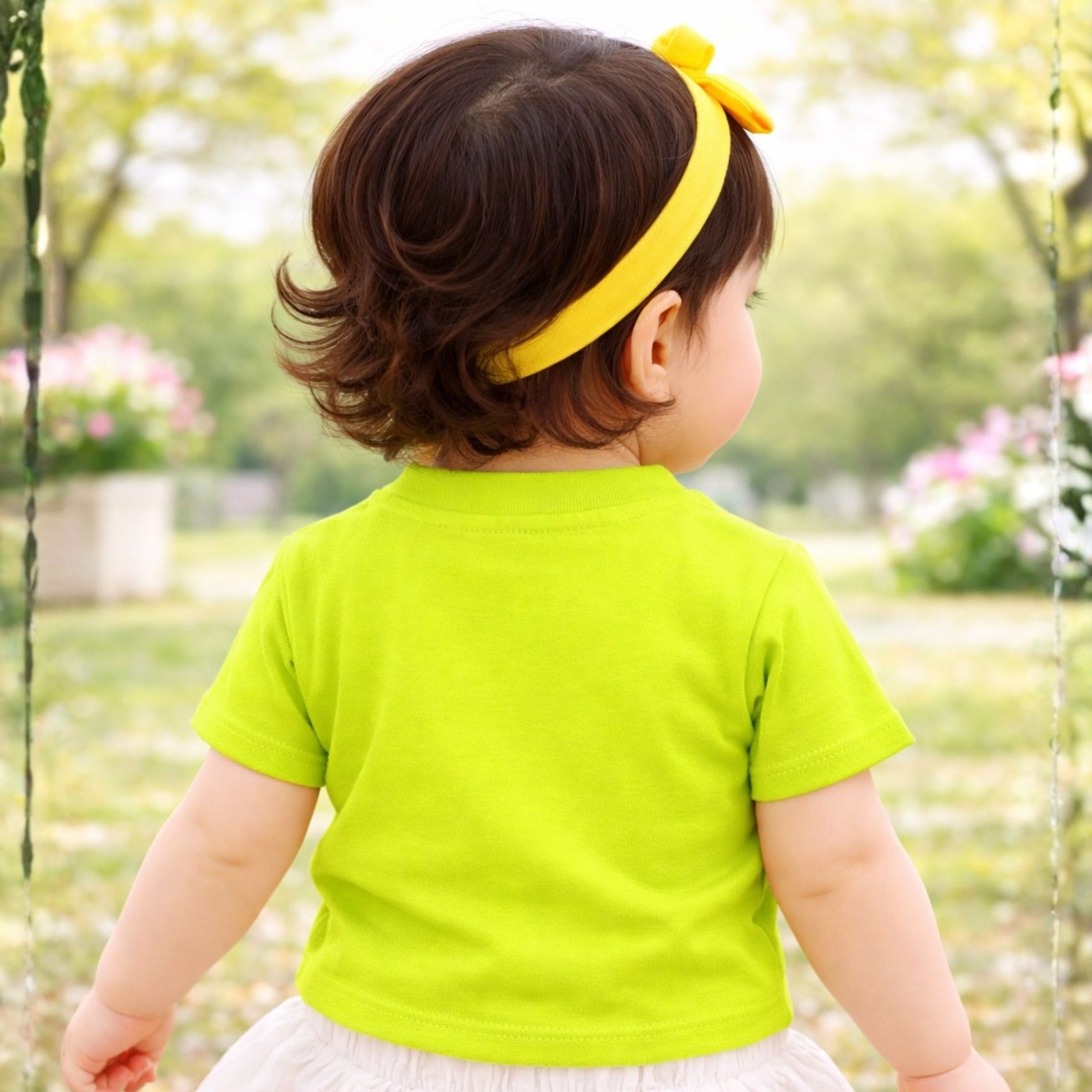 Smile Baby Girls Sunshine Teddy Print Crop Top – Cute Cotton Half Sleeve T-Shirt (18 Months to 6 Years)