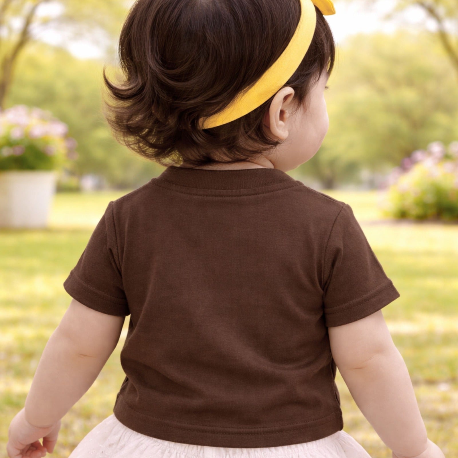 Smile Baby Girls Sunshine Teddy Print Crop Top – Cute Cotton Half Sleeve T-Shirt (18 Months to 6 Years)