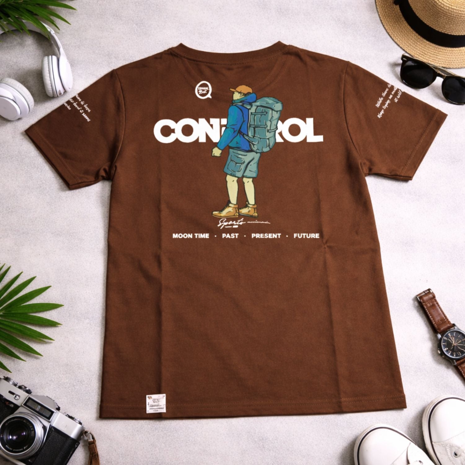 99 BALLON Boys Brown Graphic Printed Cotton T-Shirt | Casual Half Sleeve T-Shirt (12M–12Y)