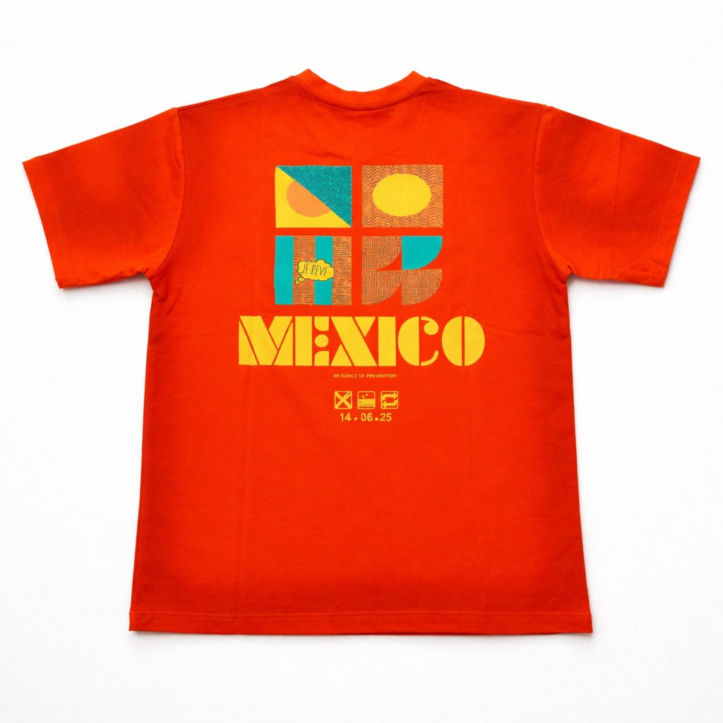 UNIKON Kids Orange Graphic T-Shirt – Mexico Print Stylish Casual Tee