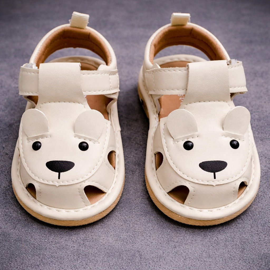 Smile Baby Chu Chu Sandal for Girls (0–18 Months) – Soft & Cute Baby Footwear (Cream/White)