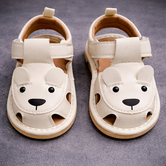 Smile Baby Chu Chu Sandal for Girls (0–18 Months) – Soft & Cute Baby Footwear (Cream/White)