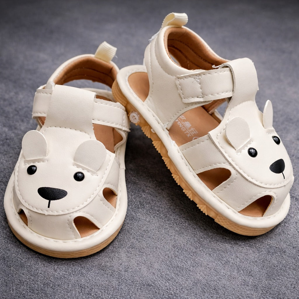 Smile Baby Chu Chu Sandal for Girls (0–18 Months) – Soft & Cute Baby Footwear (Cream/White)