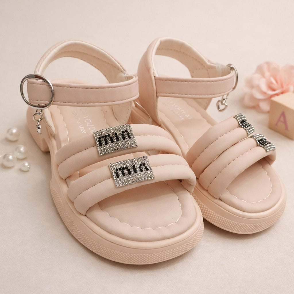 Smile Baby Girls Pink Casual Sandals – Soft Comfortable Buckle Strap Sandals for Kids (12 Months to 7 Years)