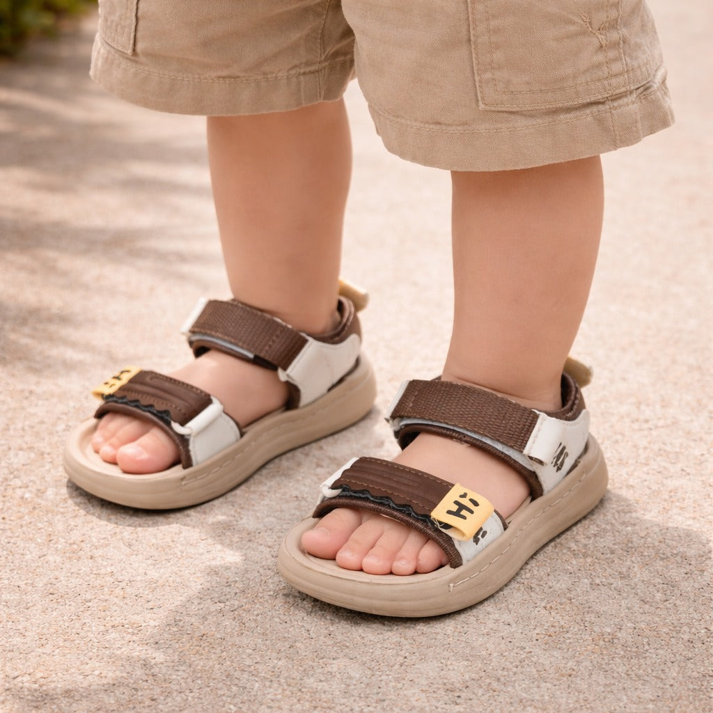 Smile Baby Kids Khakhi Sandals – Comfortable Lightweight Outdoor Wear (18 Months to 8 Years)