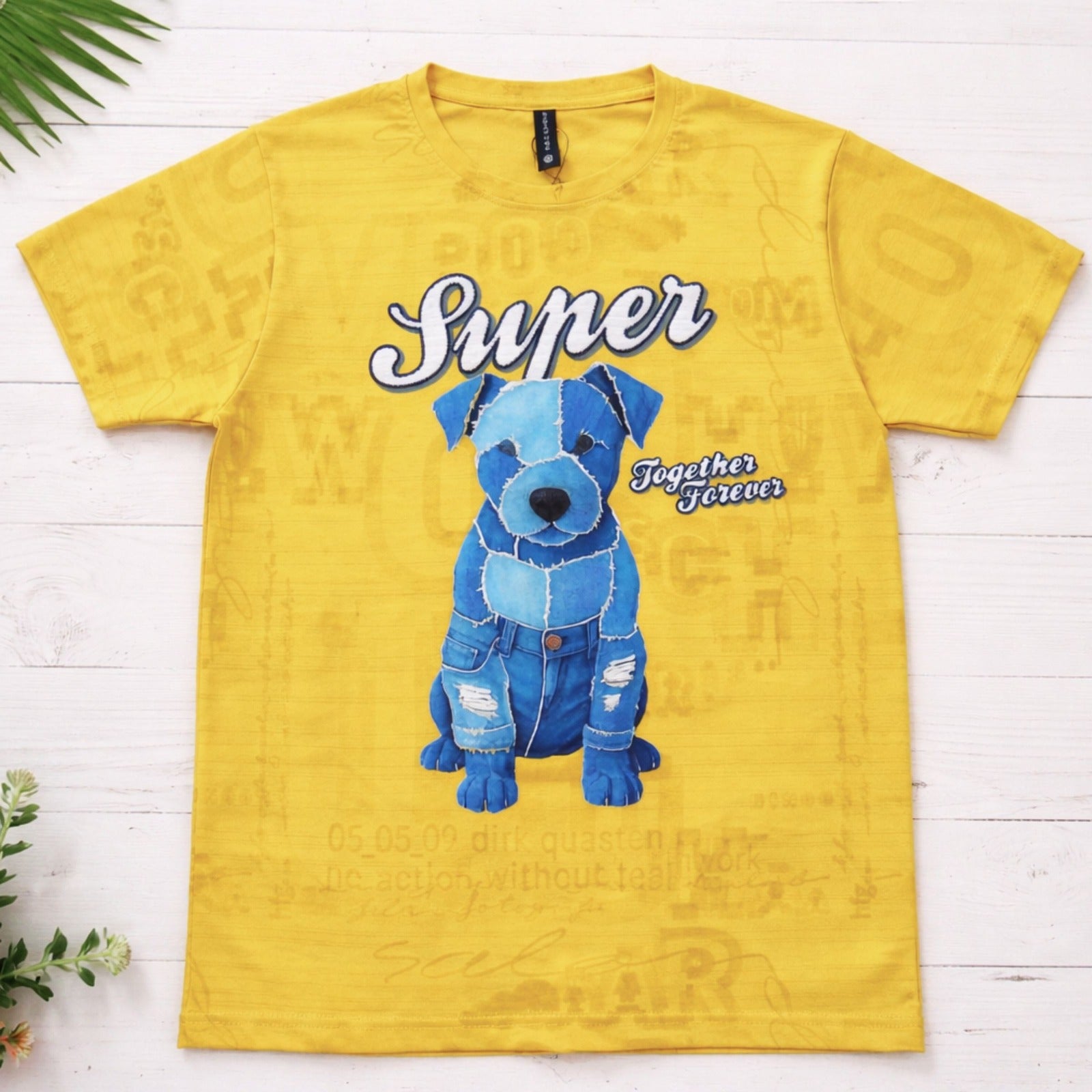 Red Sound Boys Yellow Graphic Cotton T-Shirt – “Super Dog” Print (5Y–12Y)