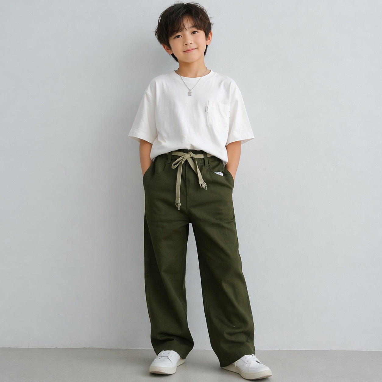 COOLEST Kids Cotton Casual Pants with Belt | Soft & Comfortable Daily Wear | 12M–5Y (Green, Cream, Khakhi, Fawn, Brown)