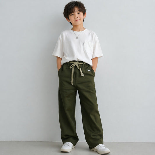 COOLEST Kids Cotton Casual Pants with Belt | Soft & Comfortable Daily Wear | 12M–5Y (Green, Cream, Khakhi, Fawn, Brown)