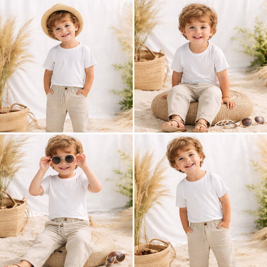 SMILE BABY Baby Boys Cotton Casual Pants – Soft & Comfortable Everyday Wear (6–18 Months) | Fawn