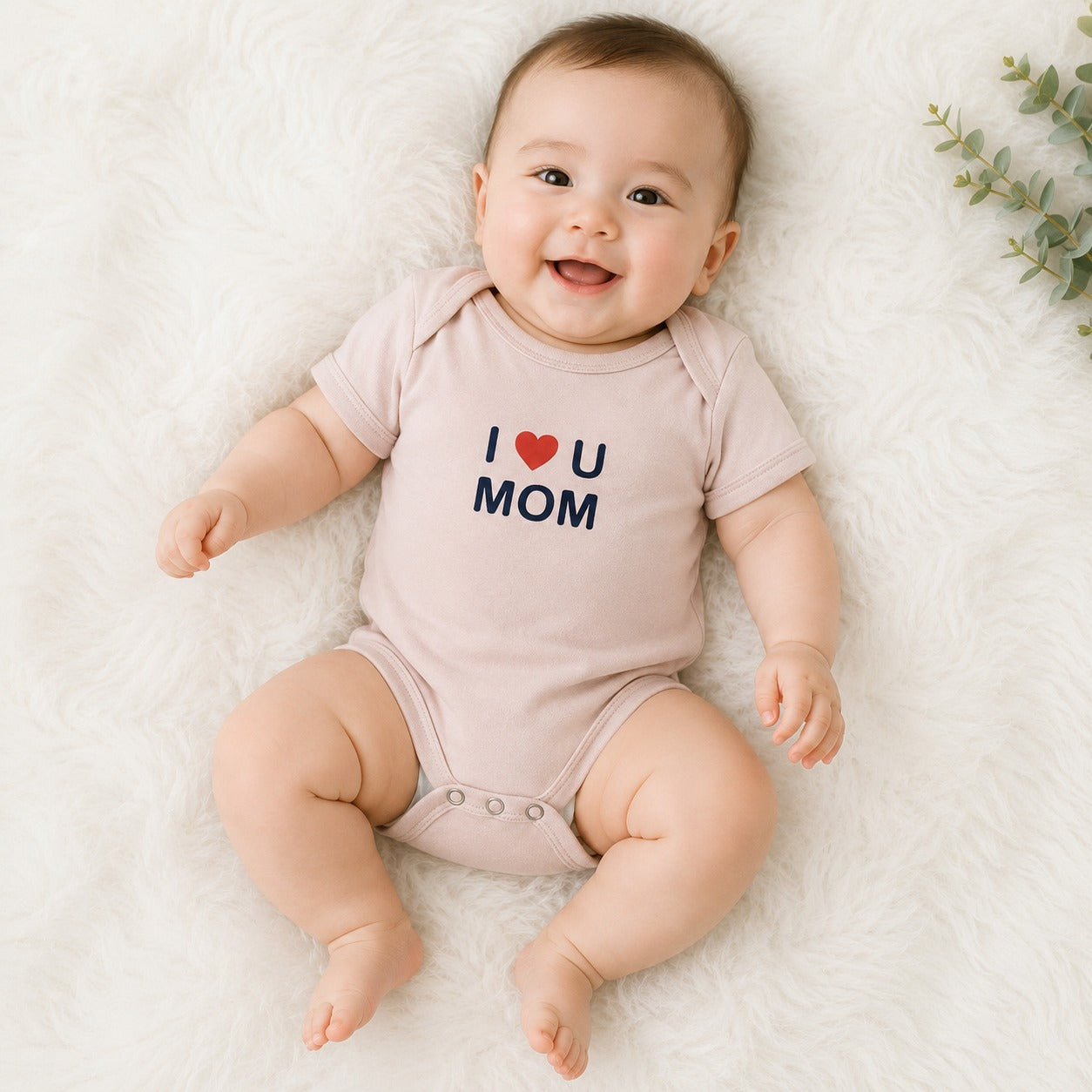 Smile Baby I Love Mom & Dad Baby Bodysuit Set – 2 Piece Onion Cotton Onesies for Newborn Boys & Girls