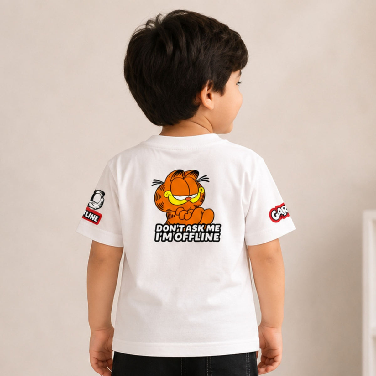 SKETCH Boys Garfield Graphic T-Shirt – Green & White | 18M–12Y 