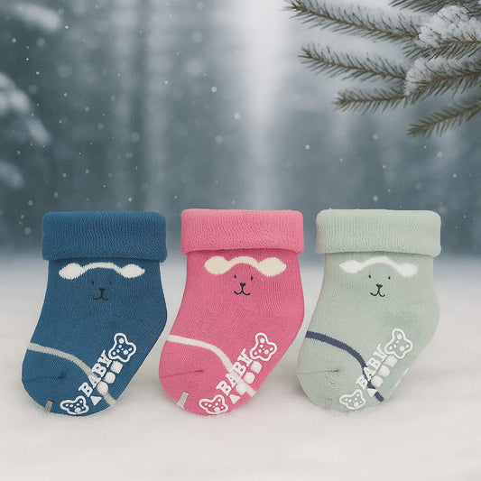 SMILE BABY New Born Baby socks – Soft, Warm & Non-Slip Socks for Infants (0–12 Months)