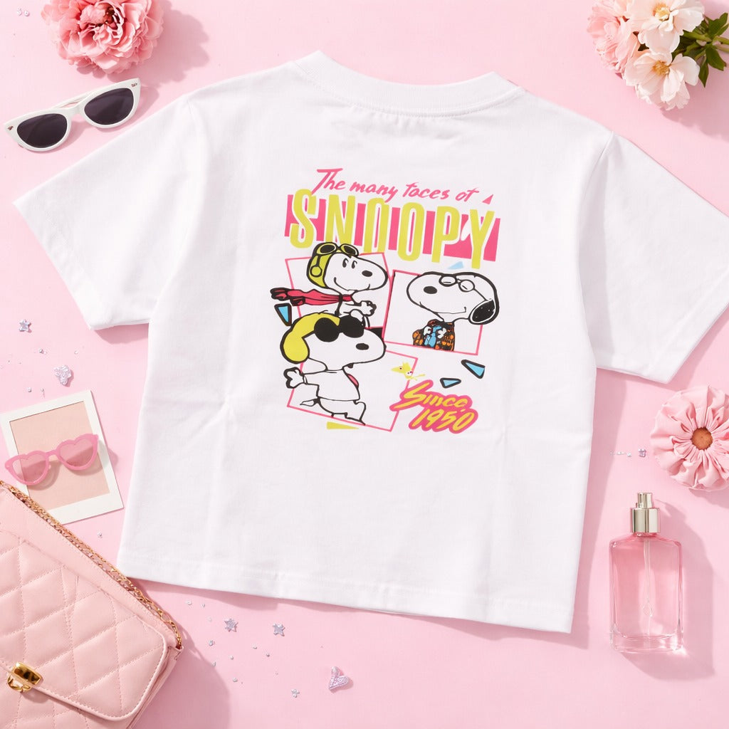 Smile Baby Girls Snoopy Printed Cotton T-Shirt | Cute Cartoon Summer Top (18 Months – 4 Years)