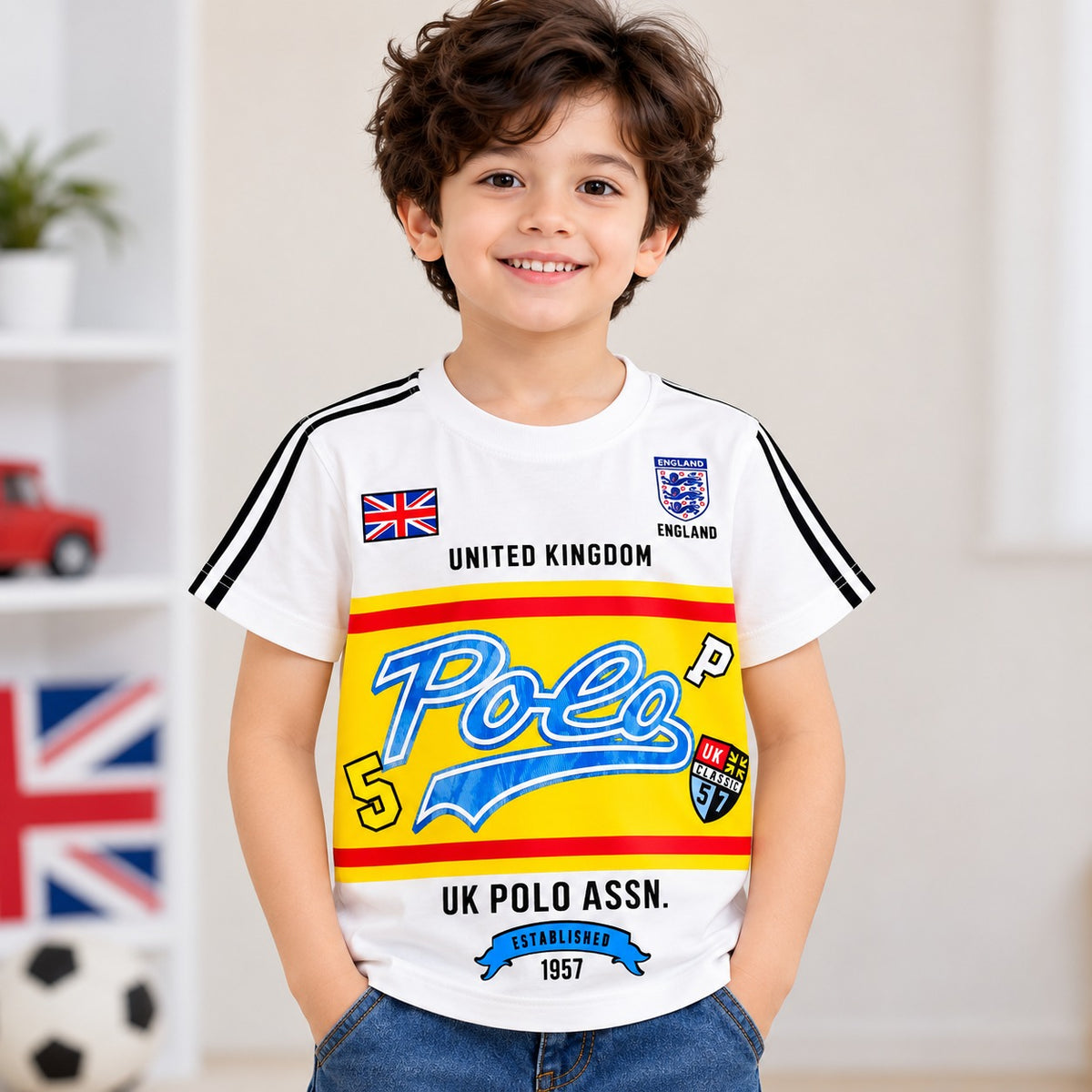 SKETCH boys white graphic T-shirt front view