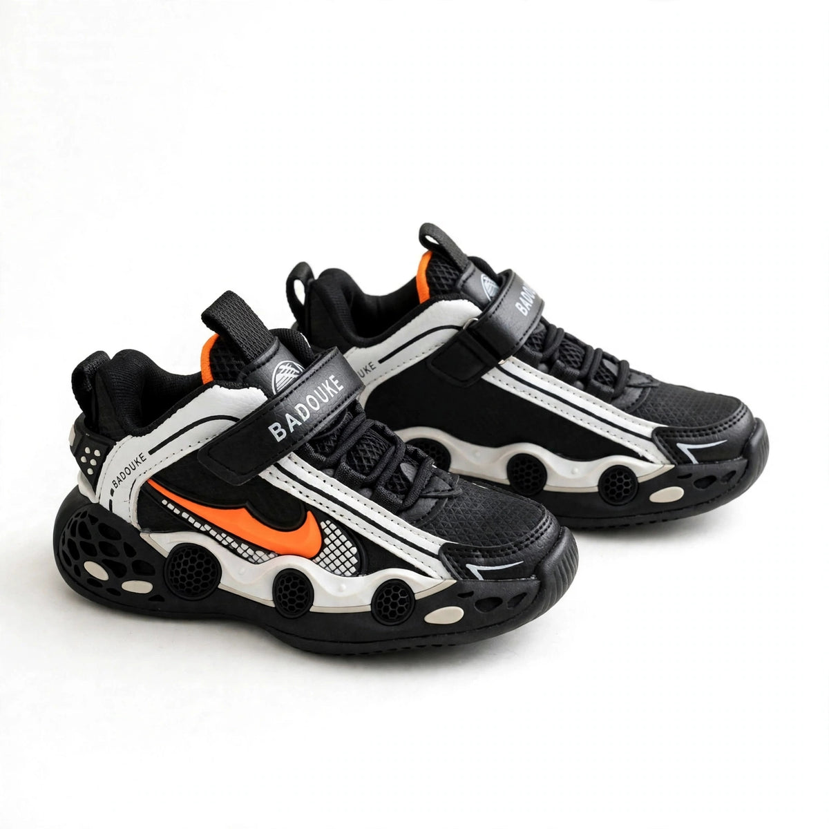 SMILE BABY boys black orange chunky sneakers