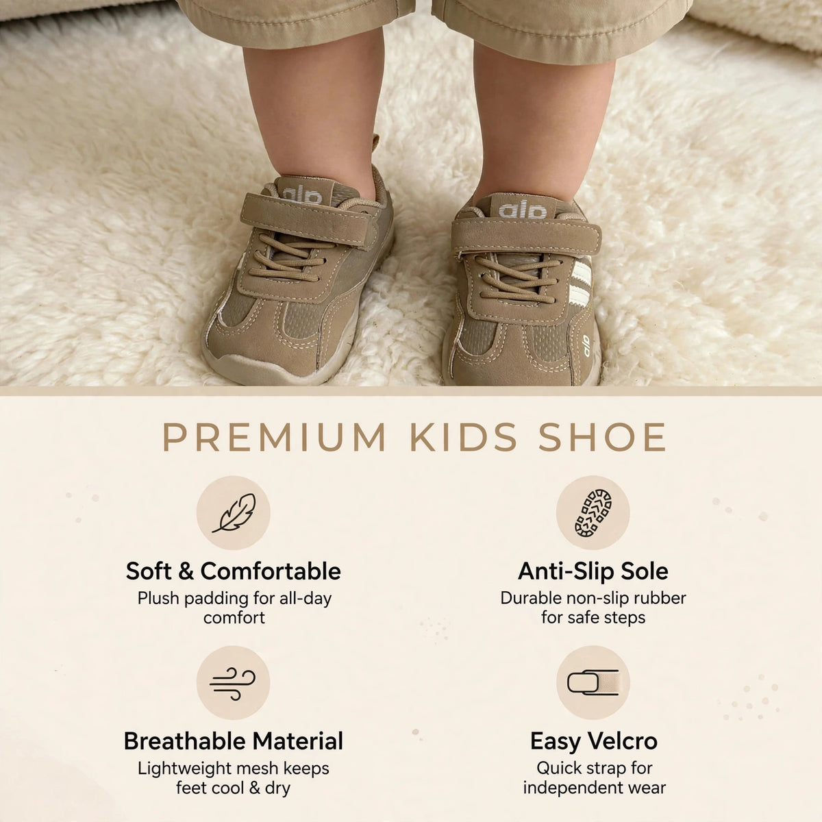 SMILE BABY Boys Brown Sneakers 