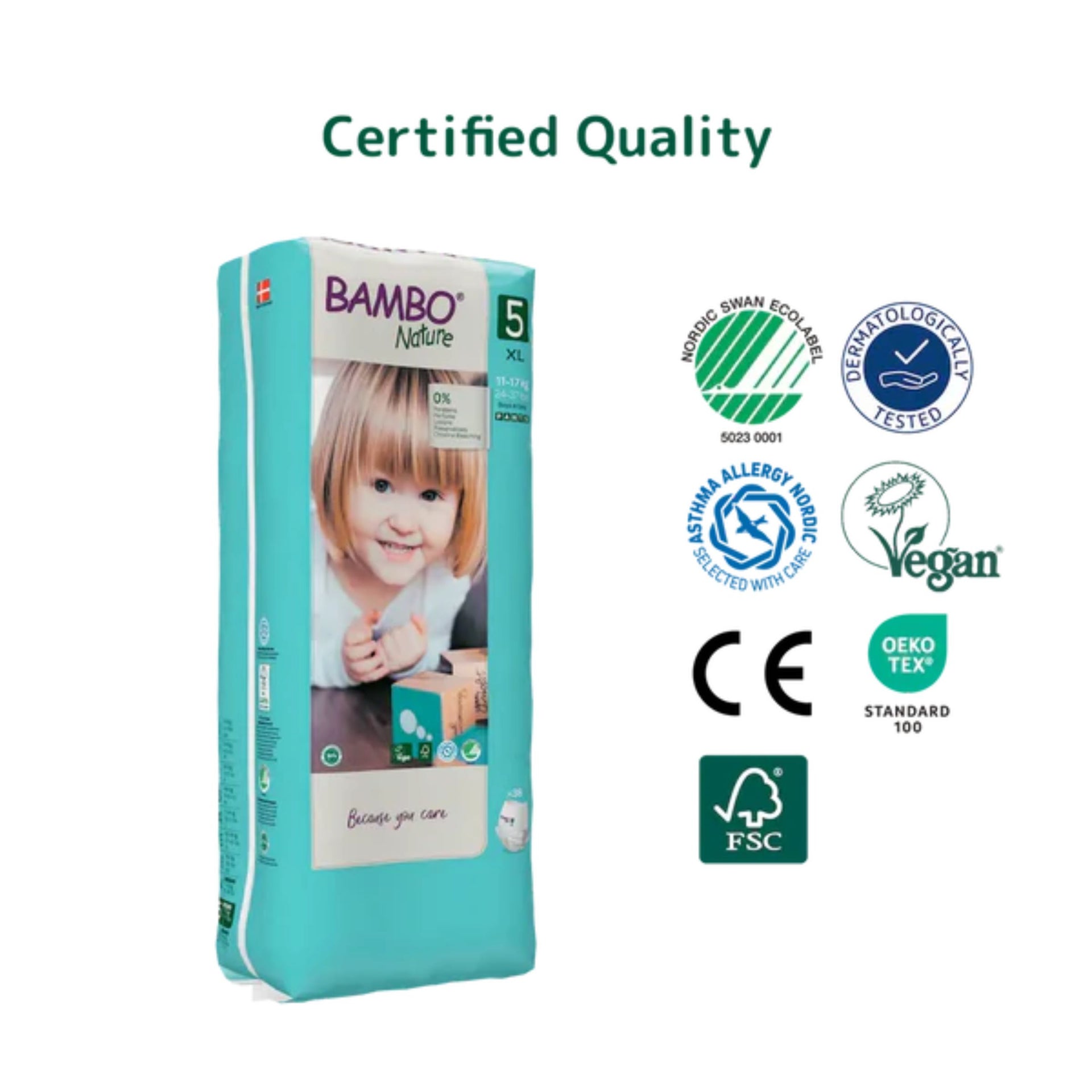Bambo Nature Diaper Pants XL (Size 5) | 11–17 kg | Available in 19 Pcs & 38 Pcs Pack | Ultra Soft, Eco-Friendly | 0% Parabens, Perfume & Preservatives