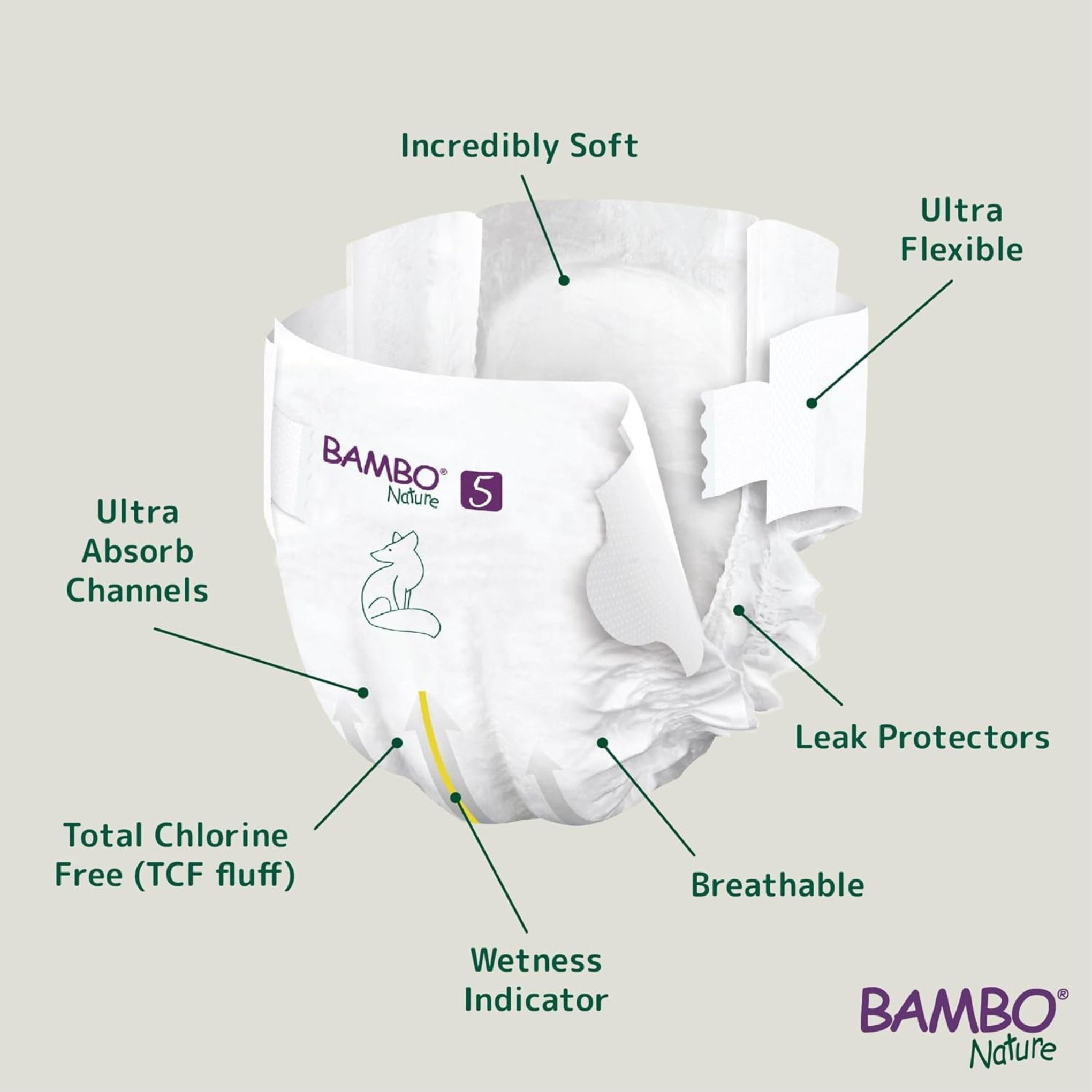 Bambo Nature Baby Diaper Tape Size XL (12–18 kg) | Ultra-Soft, Breathable & Eco-Certified | Available in 22 Pcs & 44 Pcs