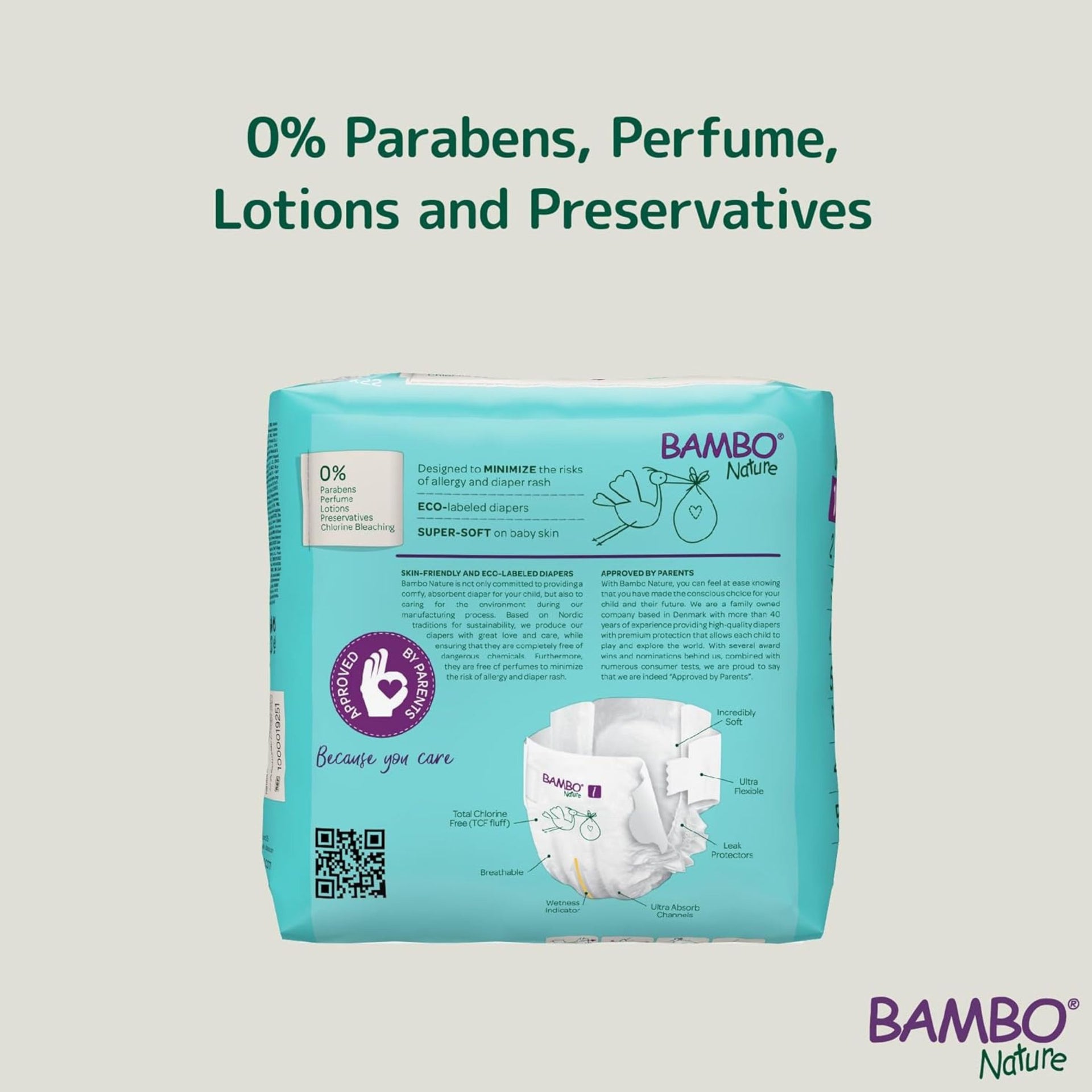 Bambo Nature Baby Diapers Size 1 (XS) | 2–4 kg | Ultra-Soft, Eco-Friendly & Rash-Free Care