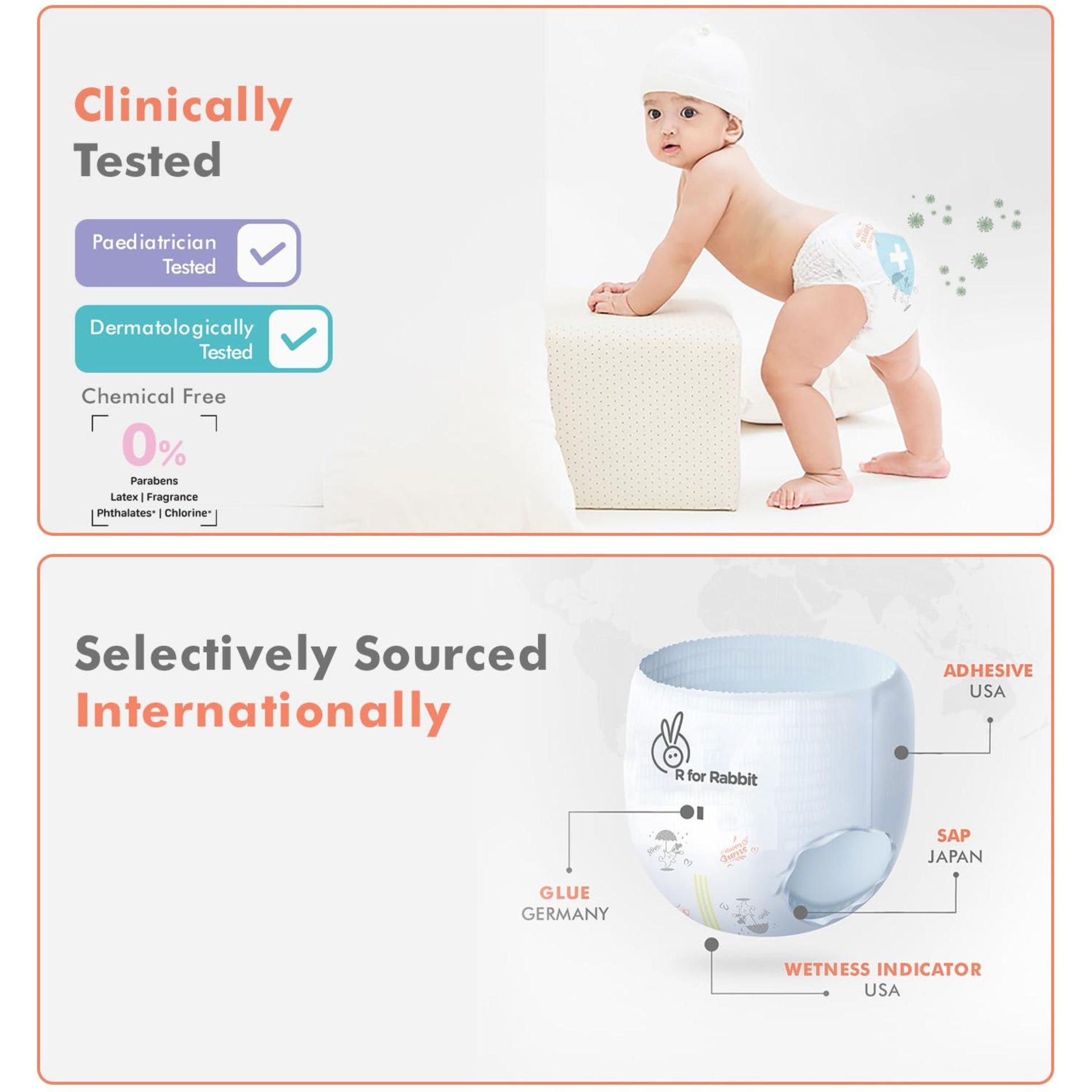 R for Rabbit Feather Diapers XXXL 24PEC (18–35 kg) | Pant Style Baby Diapers | Up to 12 Hours High Absorption | Ultra-Thin, Breathable & Rash-Free | Clinically Tested