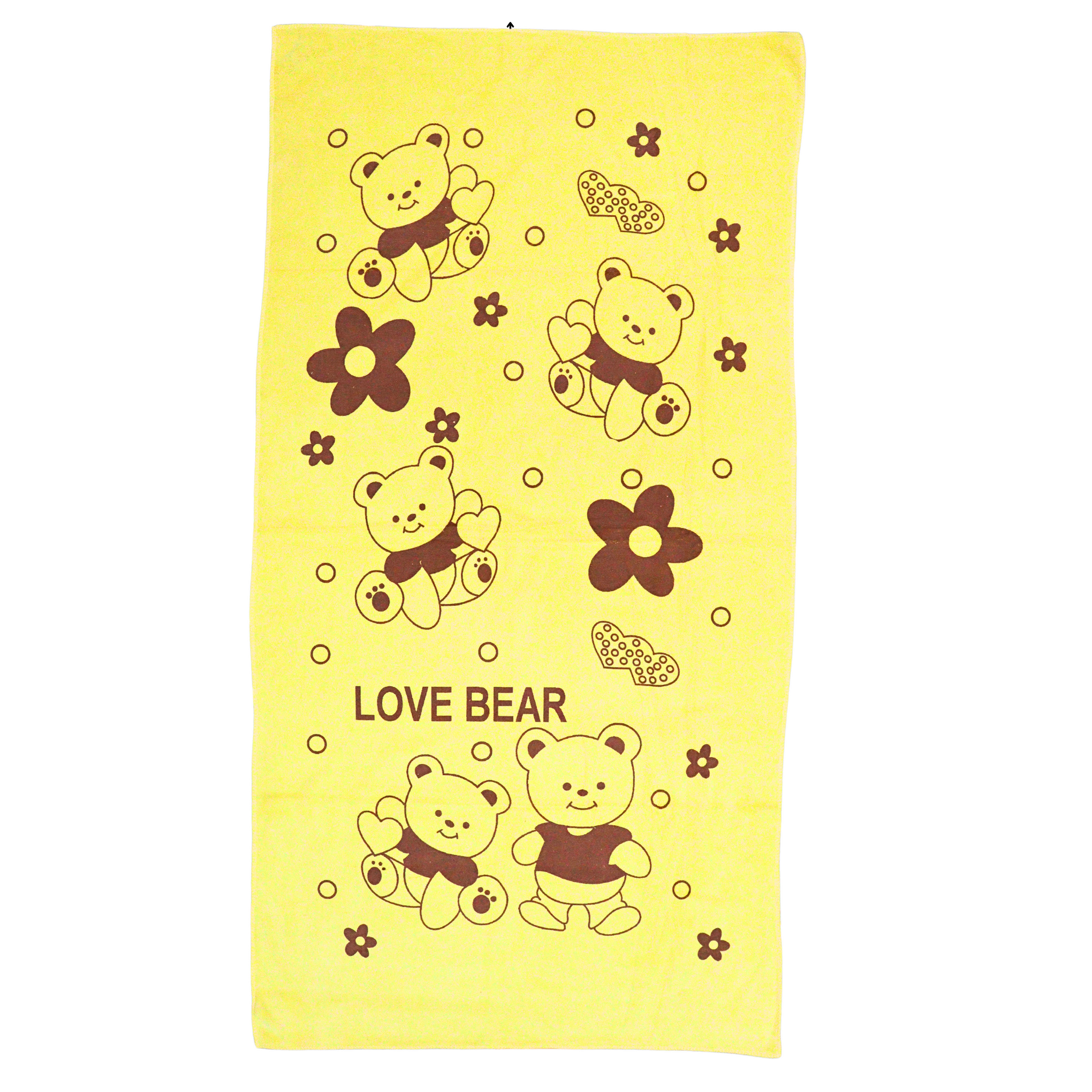 Smile Baby Kids Bath Towel For Girls Boys | Soft Premium Microfiber Quick Drying Towels for Unisex Kids | Cartoon Print Wash Dry Cloth Towel For Babies Toddlers, Pack Of 1, 70 x 140 CM, Love Bear Prints