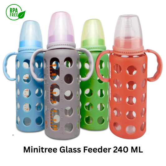 Smile Baby – Minitree 240ml / 8oz Premium Glass Feeding Bottle (With Handles)