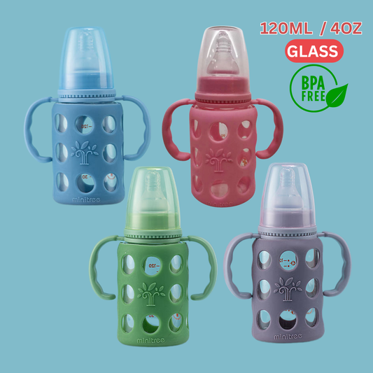 Smile Baby – Minitree 120ml / 4oz Glass Feeding Bottle with Handles